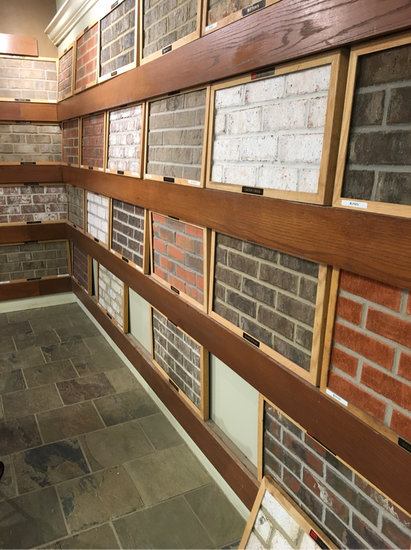 Picture of brick options at Acme Brick in Madison, Alabama. 