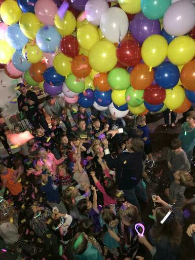 New Year's Eve Family-friendly party with balloon drop featured on This Authentic Home blog